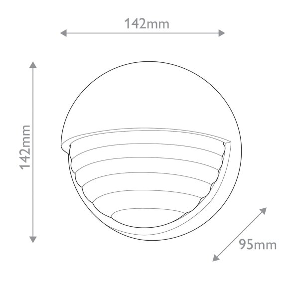 Wandlampe LED rund Ø 14,3 cm Metall Glas in Nickel poliert