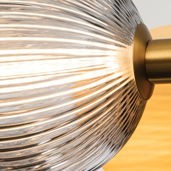 LED Wandlampe IP44 39 cm Metall Rauchglas Kugelschirm Bad