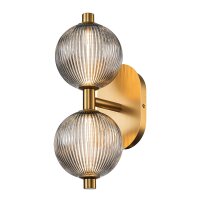 LED Wandlampe IP44 39 cm Metall Rauchglas Kugelschirm Bad