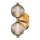 LED Wandlampe IP44 39 cm Metall Rauchglas Kugelschirm Bad