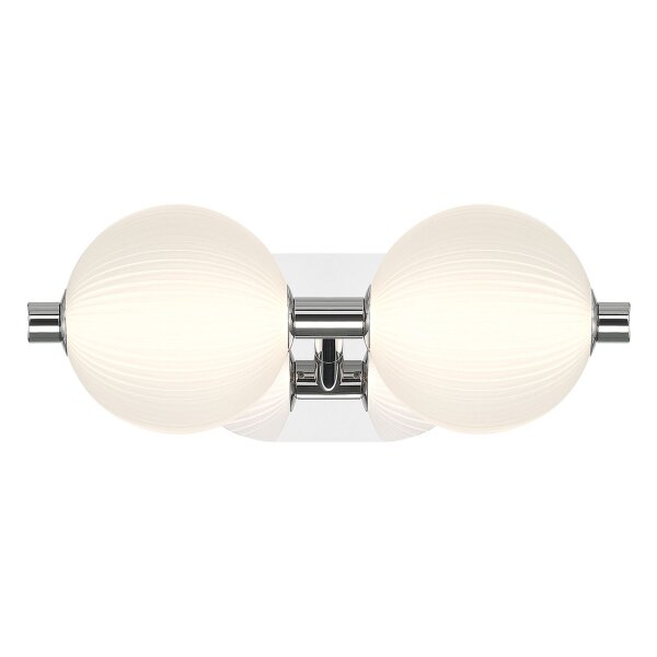 LED Wandlampe Badezimmer 39 cm Glas Metall in Nickel Weiß IP44