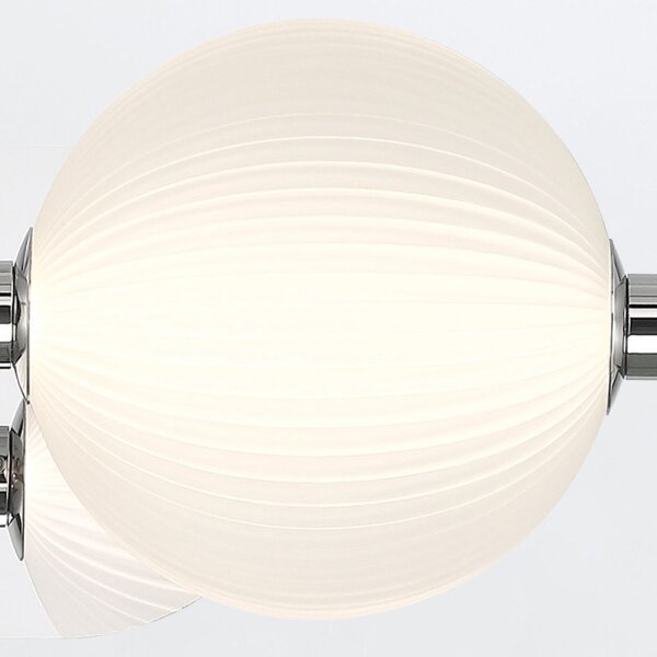 LED Wandlampe Badezimmer 39 cm Glas Metall in Nickel Weiß IP44