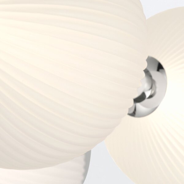 LED Wandlampe Badezimmer 39 cm Glas Metall in Nickel Weiß IP44