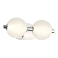 LED Wandlampe Badezimmer 39 cm Glas Metall in Nickel Wei&szlig; IP44