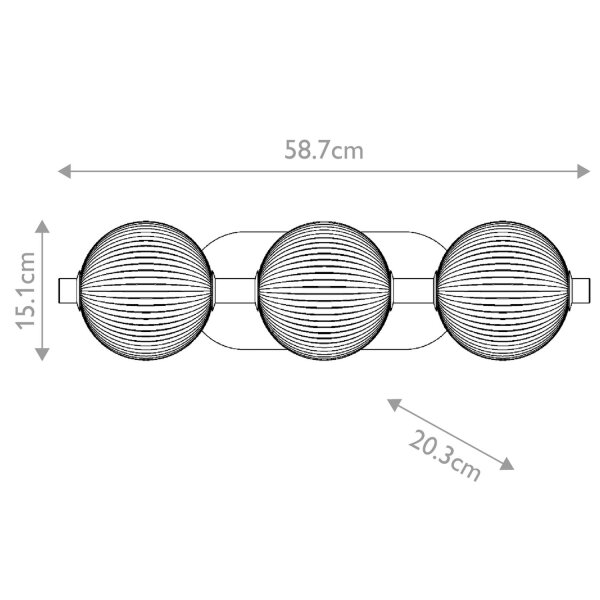Wandleuchte LED IP44 58,7 cm Metall Glas 3000 K Bad