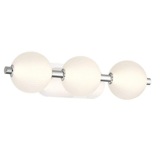 Badezimmerleuchte LED 58,7 cm Metall Glas in Nickel Weiß IP44