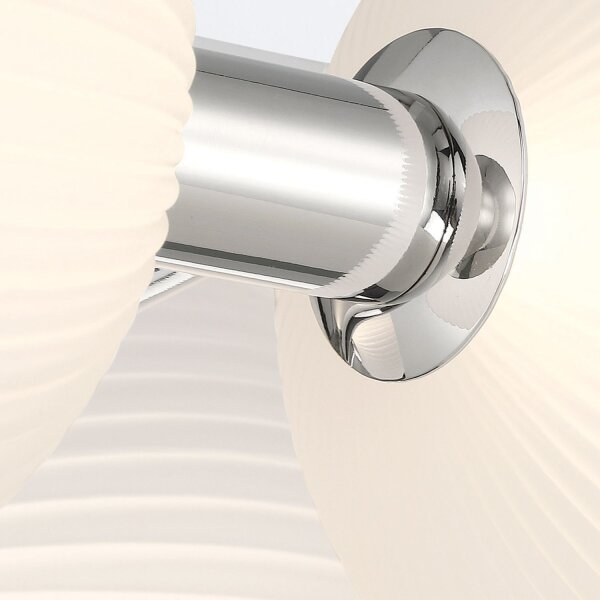 Badezimmerleuchte LED 58,7 cm Metall Glas in Nickel Weiß IP44