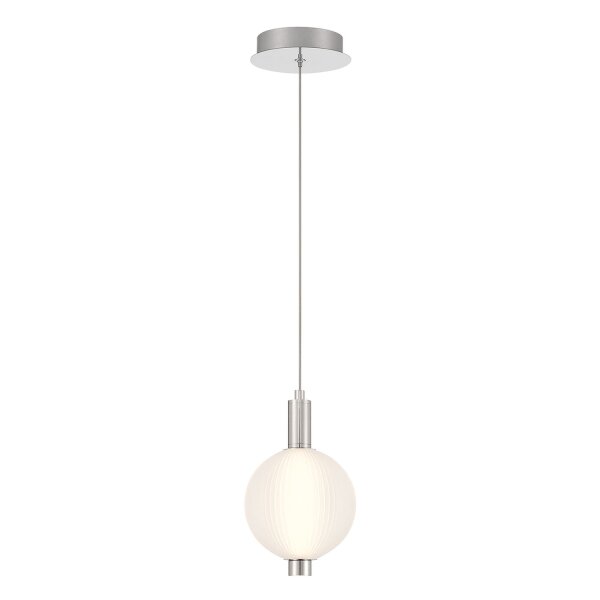LED Hängeleuchte Rauchglas Metall D: 15,2 cm rund 3000 K