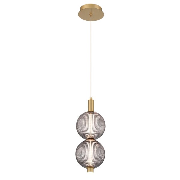 Pendelleuchte LED rund Ø 15,2 cm 3000 K Rauchglas Metall