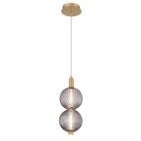 Pendelleuchte LED rund &Oslash; 15,2 cm 3000 K Rauchglas Metall