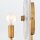 Wandleuchte innen H: 30 cm in Messing Antik aus Stahl Glas