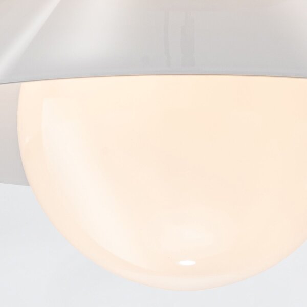 Deckenlampe Weiß Messing antik Ø 36,6 cm E27 Retro Metall Glas