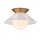 Deckenlampe Weiß Messing antik Ø 36,6 cm E27 Retro Metall Glas