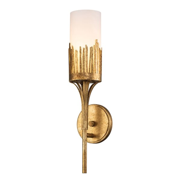 Wandleuchte Bad H: 45,7 cm IP44 E14 Metall Glas in Blattgold