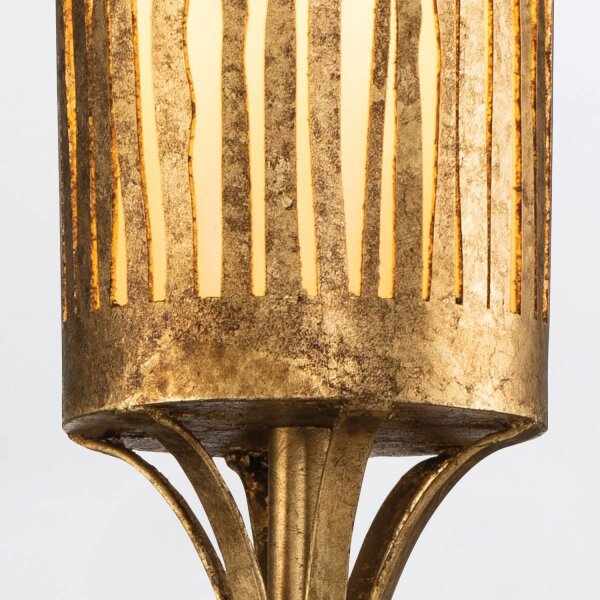 Wandleuchte Bad H: 45,7 cm IP44 E14 Metall Glas in Blattgold