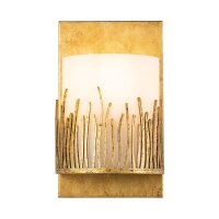 Wandlampe in Gold H: 25,4 cm klein IP44 Metall Glas Bad