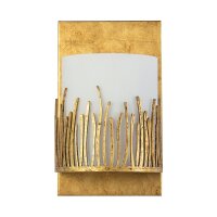 Wandlampe in Gold H: 25,4 cm klein IP44 Metall Glas Bad