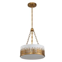 Pendelleuchte rund Ø 38,1 cm Metall Glas 3x E27 in...