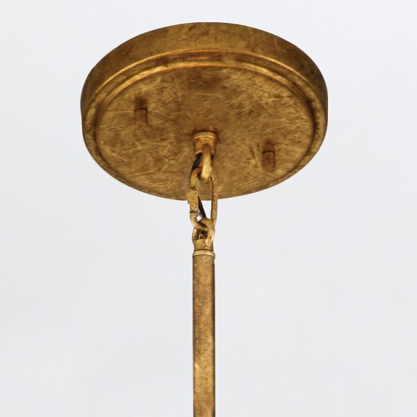 Hängelampe rund Ø 53,3 cm Metall Glas in Gold Weiß E27