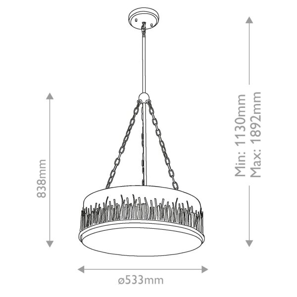 Hängelampe rund Ø 53,3 cm Metall Glas in Gold Weiß E27