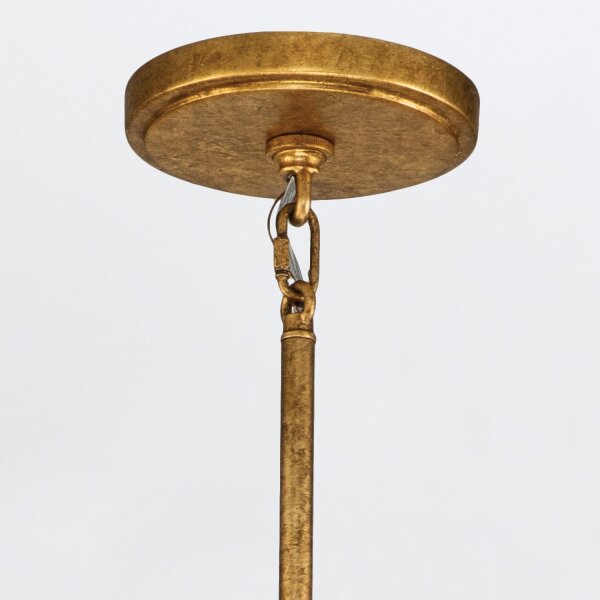 Kronleuchter mit Schirm Ø 83,8 cm groß in Blattgold Antik E14