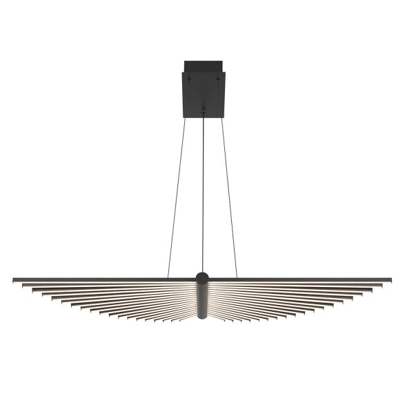 LED Hängelampe verstellbar B: 105 cm Schwarz Metall 3000K