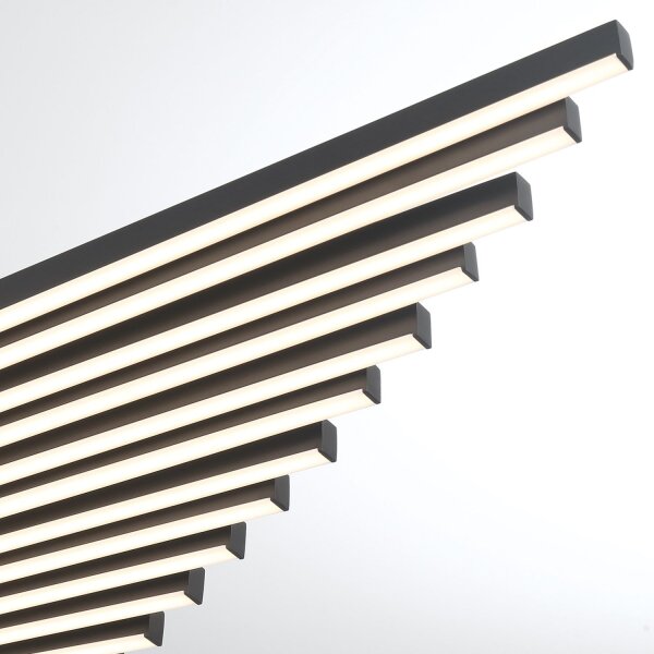 LED Hängelampe verstellbar B: 105 cm Schwarz Metall 3000K