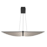 LED Hängelampe verstellbar B: 105 cm Schwarz Metall...