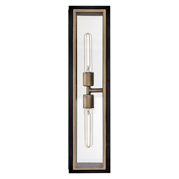 Außenwandleuchte Vintage H: 61 cm Alu Glas IP4 2x E27