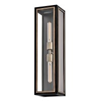 Außenwandleuchte Vintage H: 61 cm Alu Glas IP4 2x E27