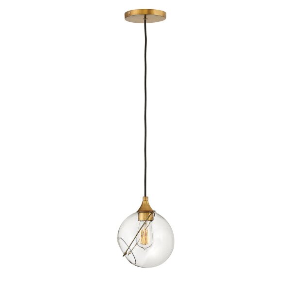 Hängeleuchte Glas Aluminium E27 rund Ø 27,4 cm Kugelschirm