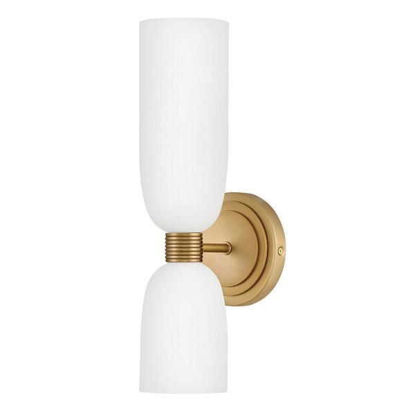 Badezimmerlampe Wand H: 37,3 cm IP44 in Messing Weiß