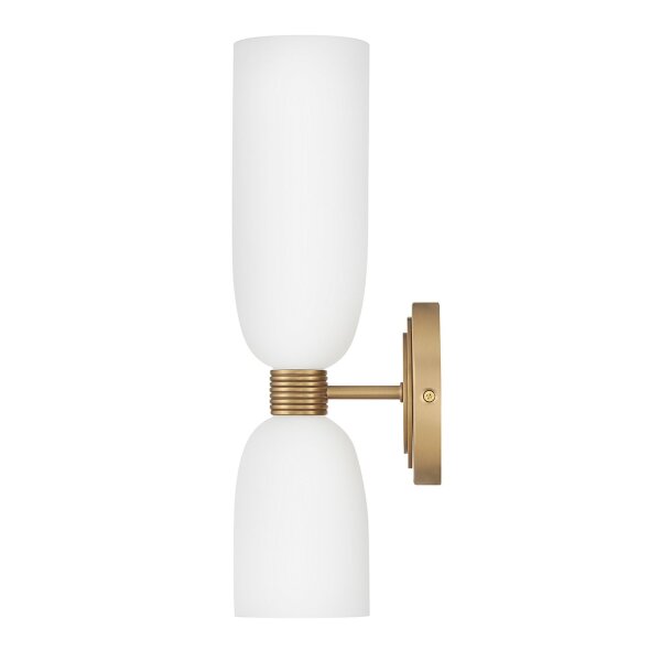 Badezimmerlampe Wand H: 37,3 cm IP44 in Messing Weiß