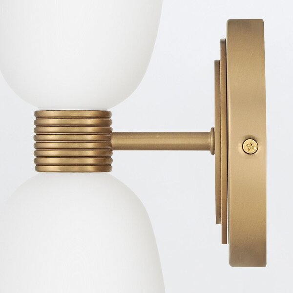 Badezimmerlampe Wand H: 37,3 cm IP44 in Messing Weiß