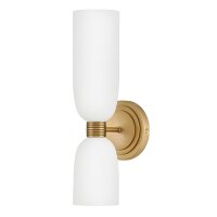 Badezimmerlampe Wand H: 37,3 cm IP44 in Messing Weiß
