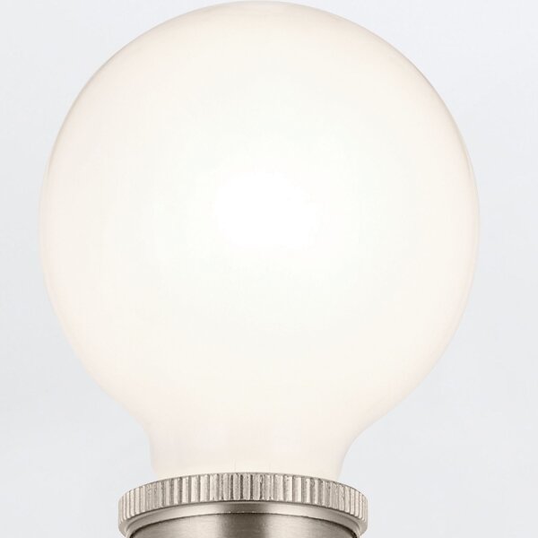 Wandlampe Bad 24,8 cm hoch IP44 Metall in Nickel 2x E27