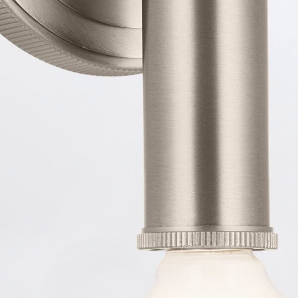 Wandlampe Bad 24,8 cm hoch IP44 Metall in Nickel 2x E27
