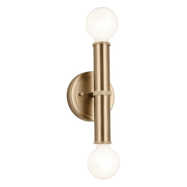 Badlampe Wand 24,8 cm hoch IP44 in Champagner Bronze 2x E27