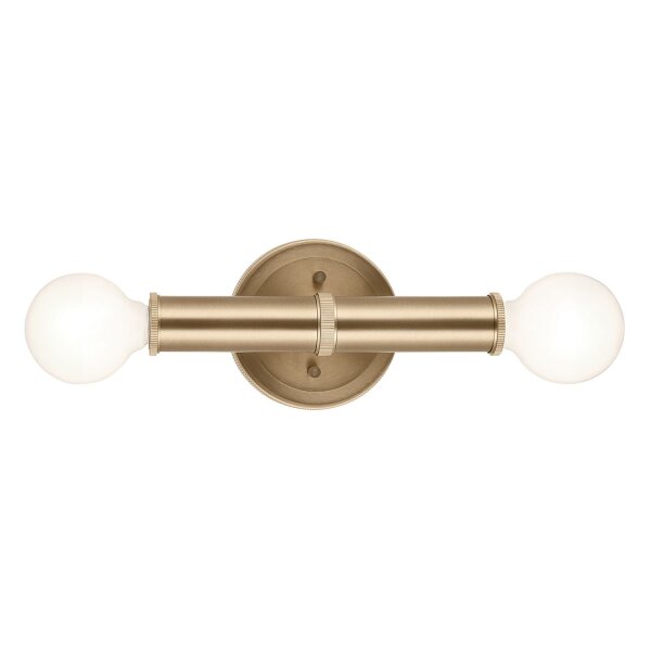 Badlampe Wand 24,8 cm hoch IP44 in Champagner Bronze 2x E27