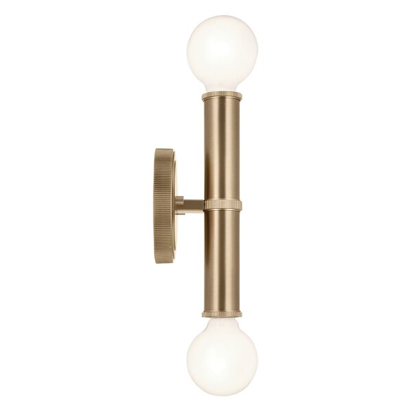 Badlampe Wand 24,8 cm hoch IP44 in Champagner Bronze 2x E27