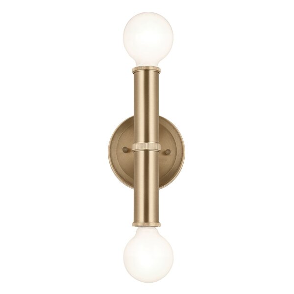 Badlampe Wand 24,8 cm hoch IP44 in Champagner Bronze 2x E27
