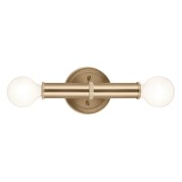Badlampe Wand 24,8 cm hoch IP44 in Champagner Bronze 2x E27