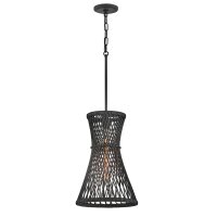 Hängelampe Schwarz Ø 30,5 cm Rattan Metall...