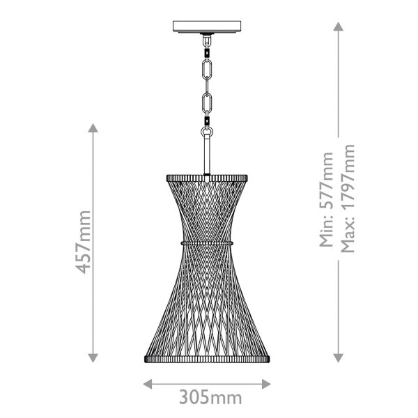 Hängeleuchte Rattan Ø 30,5 cm in Gold brüniert E27 JARLAN