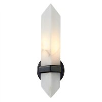 Wandlampe Alabaster Metall H: 38,1 cm Vintage E27