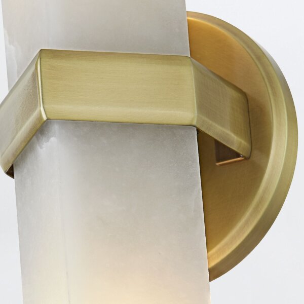 Up Down Wandlampe innen 38,1 cm Alabaster Metall 2x E27