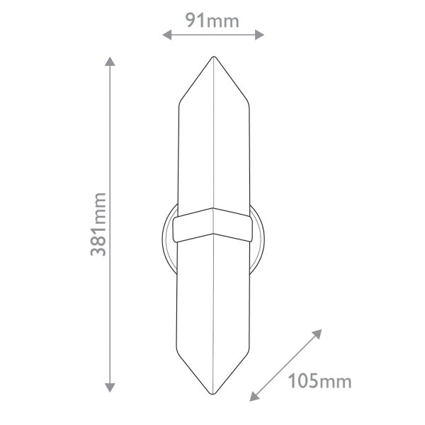 Up Down Wandlampe innen 38,1 cm Alabaster Metall 2x E27