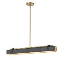 Hängelampe LED 80 cm breit Metall Kunstleder...