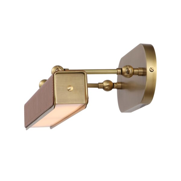 Bilderlampe LED Metall Kunstleder 50,2 cm breit 2700K warm