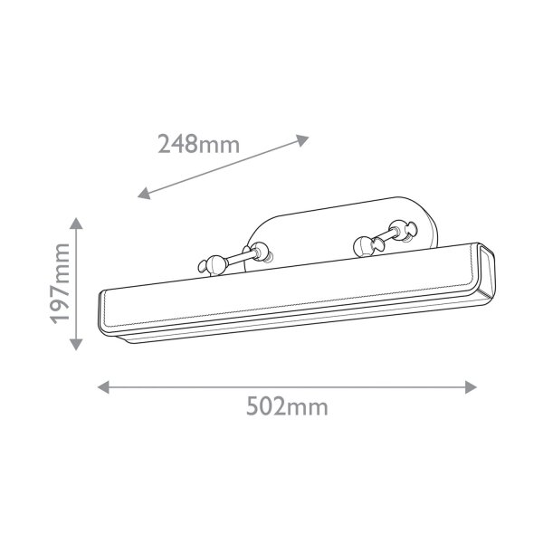 LED Bilderlampe schwenkbar B: 50,2 cm Metall Kunstleder 2700K